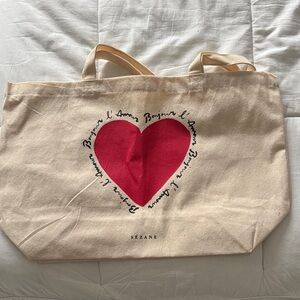 Sézane tote bag with heart